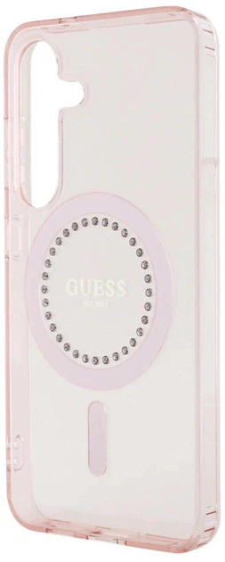 Панель Guess Rhinestones Printed Classic Logo MagSafe для Samsung Galaxy S25 Pink (3666339449544) - зображення 5