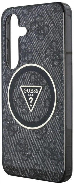 Панель Guess 4G Glitter Triangle Buttons MagSafe для Samsung Galaxy S25 Black (3666339449568) - зображення 5