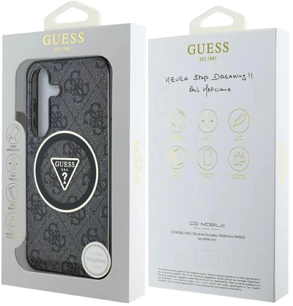 Панель Guess 4G Glitter Triangle Buttons MagSafe для Samsung Galaxy S25 Plus Black (3666339449575) - зображення 8