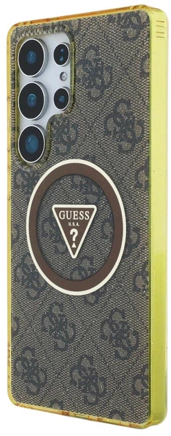 Панель Guess 4G Glitter Triangle Buttons MagSafe для Samsung Galaxy S25 Ultra Brown (3666339449605) - зображення 2