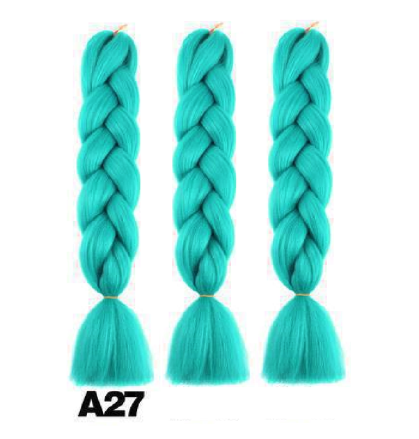Канекалон Jumbo Braid однотонный бирюзовый темный морская волна коса длинна 60 см Вес 100 грам Термостойкий А27 - изображение 2