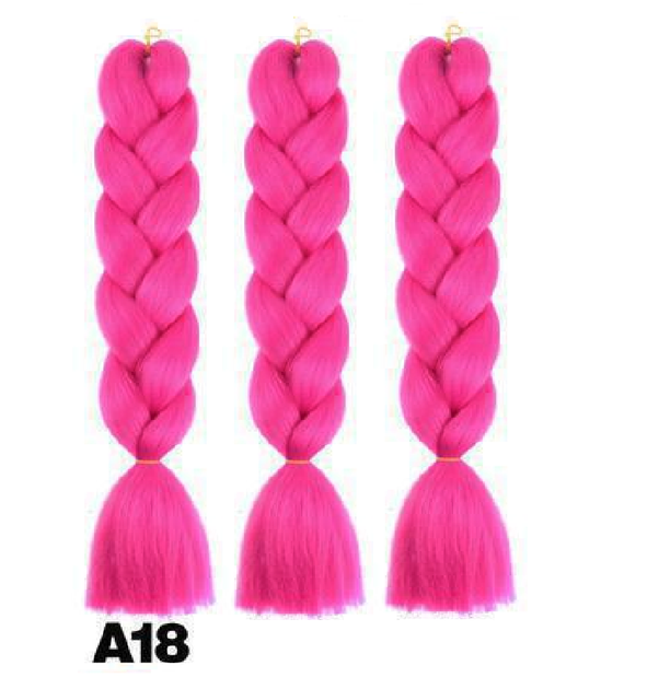 Канекалон Jumbo Braid однотонный фуксия малиновый насыщенный розовый коса длинна 60 см Вес 100 грам Термостойкий А18 - изображение 2