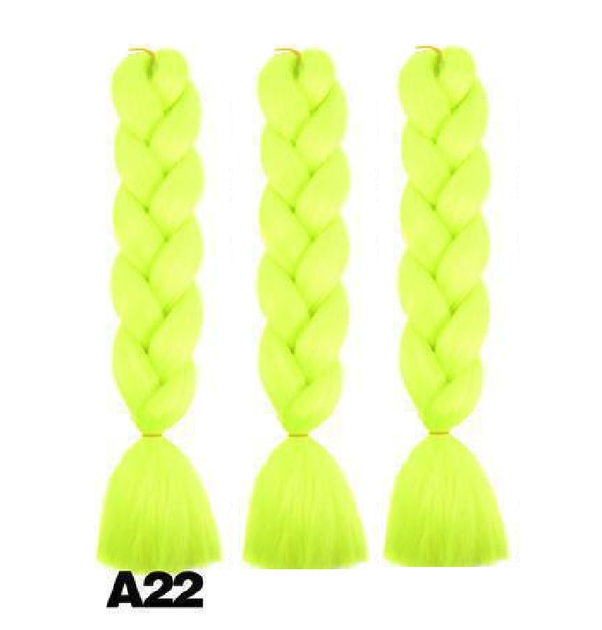 Канекалон Jumbo Braid однотонный салатовый желто-зеленый неон лимонний лайм коса длинна 60 см Вес 100 грам Термостойкий А22 - изображение 2