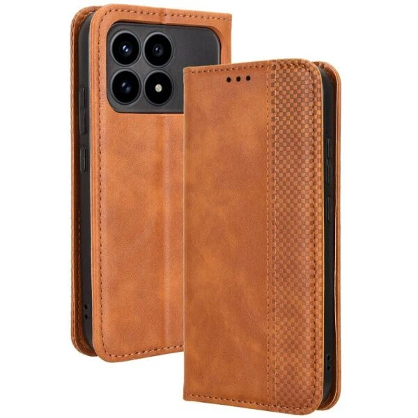 Чохол Deexe Retro Style для Xiaomi Poco F8 Pro - Brown - Фото 1 Чохол Deexe Retro Style для Xiaomi Poco F8 Pro - Brown - зображення 1