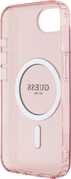 Etui plecki Guess IML Glitter Circle MagSafe do Apple iPhone 16e Pink (GUHMPSE4HFGEREP) - obraz 6
