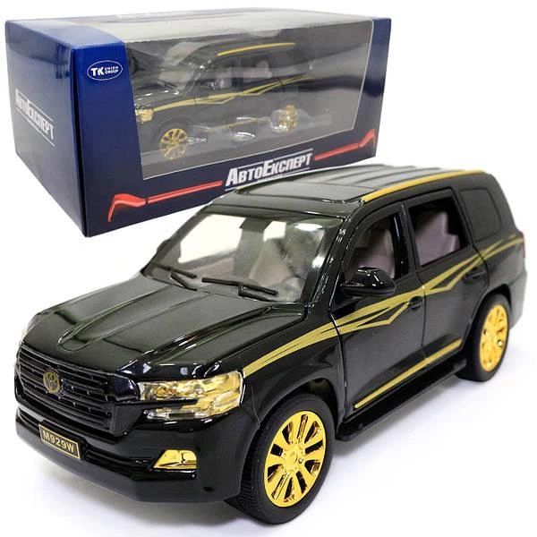 Машинка металева toyota land cruiser autoexpert чорний із золотом - Фото 1 Машинка металева toyota land cruiser autoexpert чорний із золотом - изображение 1