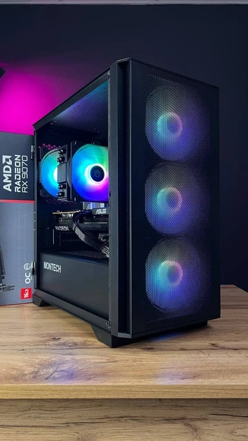 Сборка под заказ: игровой ПК Montech Air 1000 Premium Black Tower / AMD Ryzen 5 7500F (6 (12) ядер по 3.7 - 5.0 GHz) / 32 GB DDR5 / 1000 GB SSD M.2 / AMD Radeon RX 9070, 16 GB GDDR6, 256-bit / 750W - изображение 2