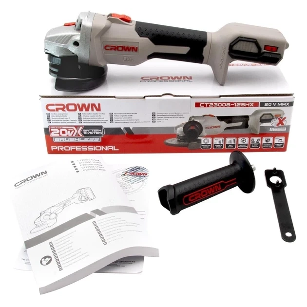 Кутова акумуляторна шліфмашина Crown CT23008-125HX - зображення 6