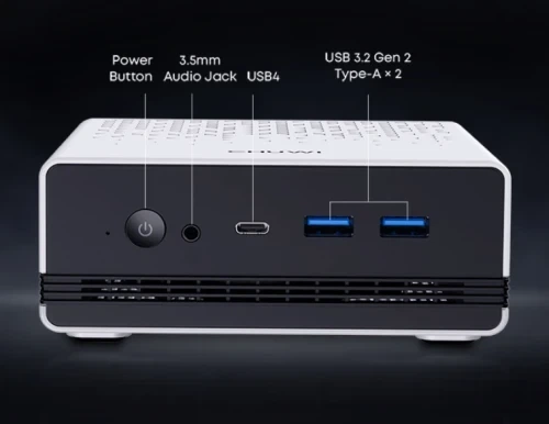 Неттоп Chuwi UBox, White/Black, Ryzen 5 6600H (6x3.3-4.5 GHz), 16Gb DDR5 5600 MHz, 512Gb SSD NVMe, Radeon 660M, WiFi 6, Bluetooth 5.3, 2x2.5GLan, 1xType-C / 3xUSB 3.2 / 1xUSB 2.0, HDMI/DP, Windows 11 Pro, кріплення VESA у комплекті (CWI604) - изображение 3