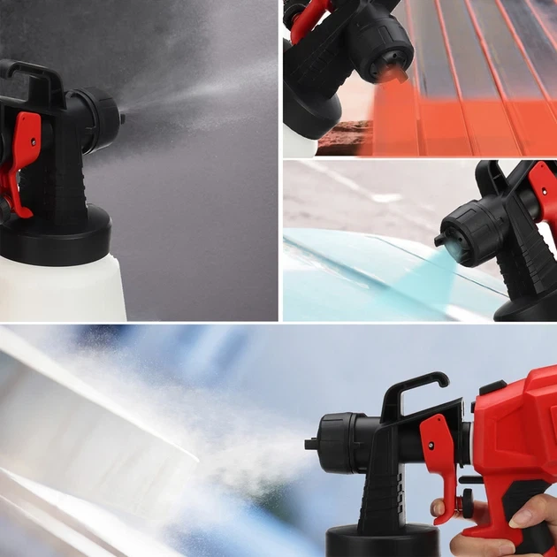 Акумуляторний фарборозпилювач Cordless Paint Spray Gun 0.8L 400W Red - зображення 4