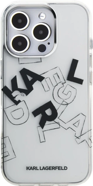 Etui plecki Karl Lagerfeld IML Sketched Graphic do Apple iPhone 16 Pro Transparent (KLHCP16LHMLGFCH) - obraz 1