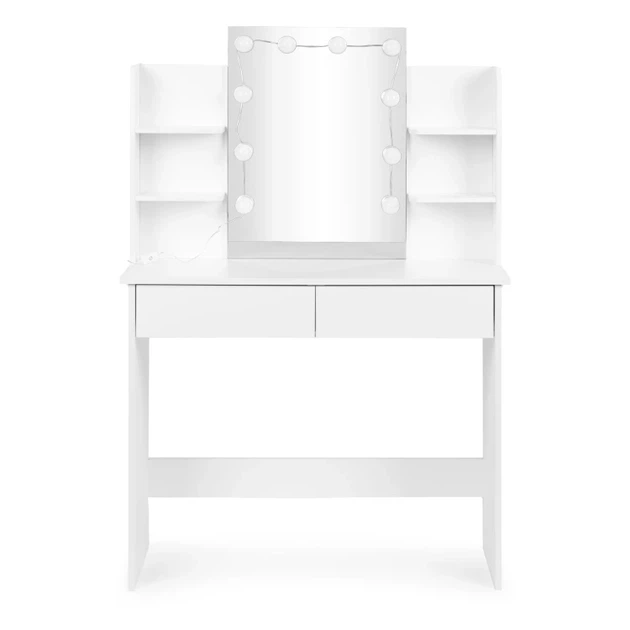 Косметичний туалетний столик ModernHome від Multistore з дзеркалом та LED підсвічуванням White (5905817009107) - зображення 1