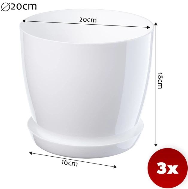 Квітковий горщик з підставкою Kadax Agen K8124 3 шт - зображення 2