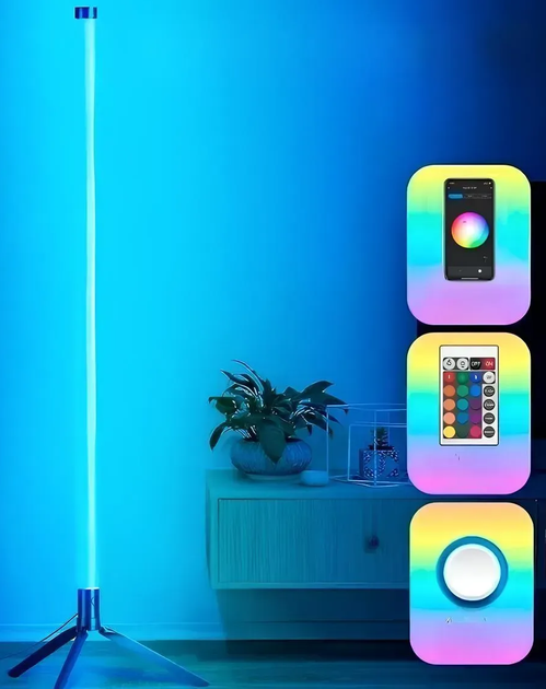 Лампа підлогова RGB з керуванням голосом 103см + Пульт, від USB, 5v-2026 / Світильник (L) - зображення 3