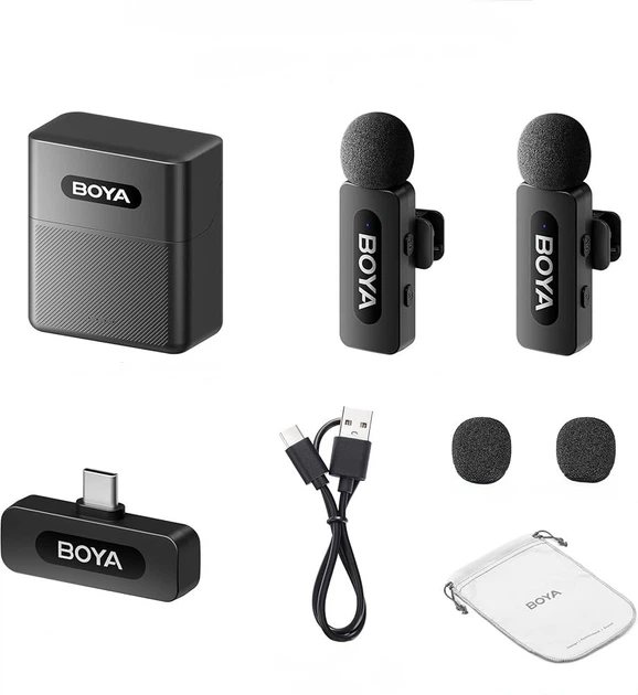 Бездротовий мікрофон BOYA BY-V30 Type-C 2 мікрофона Black - зображення 6
