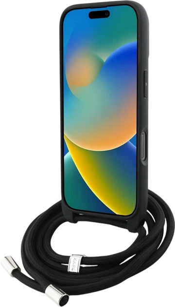 Etui plecki Karl Lagerfeld Crossbody Grained Pattern & Logo do Apple iPhone 16 Pro Black (KLHCP16LPGGRMPCK) - obraz 4