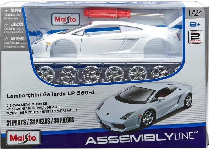 Metalowy model samochodu do samodzielnego montażu Maisto 1:24 Lamborghini Gallardo LP560-4 39291 (90159392910) - obraz 1