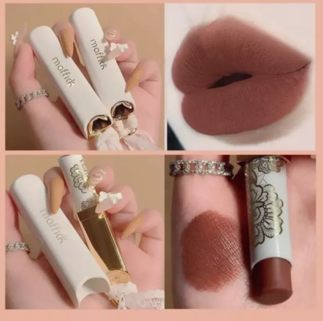 Стойкая матовая помада для губ MAFFICK Lace Honey Light Matte Lipstick кремовая винтажный дизайн кпоп k-pop 3,8 г коричневый (AN)34177 - изображение 2