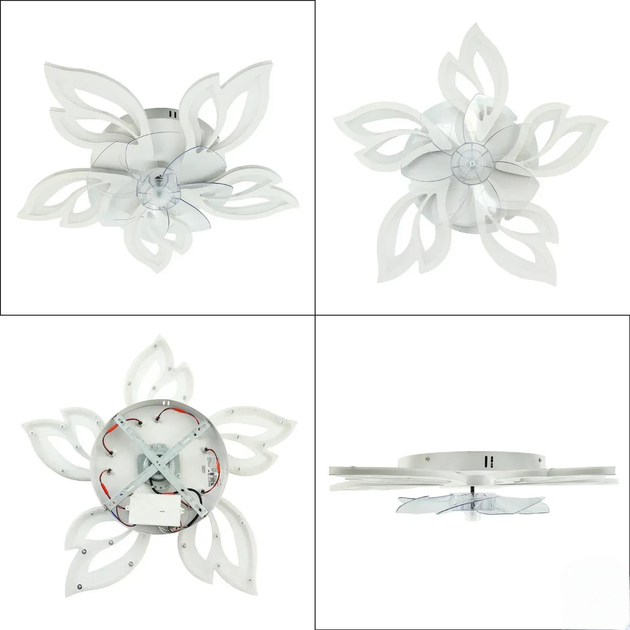 Управляемая светодиодная люстра с вентилятором Esllse FAN ASTRA 3000-6500К 85W+18W 5F-APP-680х120-WHITE/CLEAR - изображение 8