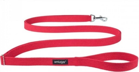 Регульований повідець Amiplay Cotton Easy Fix L 160 - 300 см Червоний (5907563227521) - зображення 1