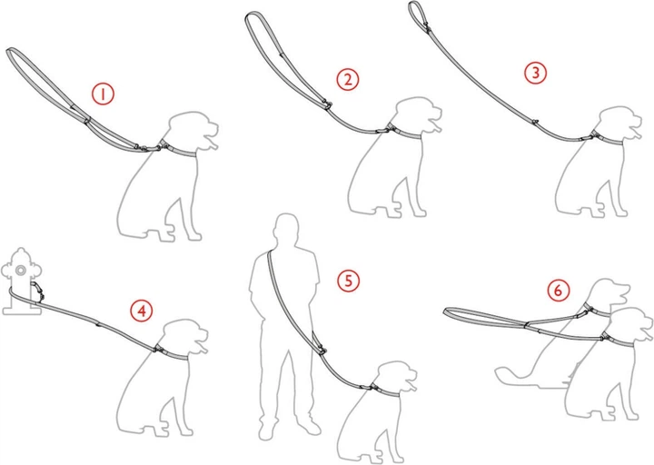 Smycz regulowana Amiplay New York 6 w 1 S 100 - 200 cm Czarna (5907563253339) - obraz 3