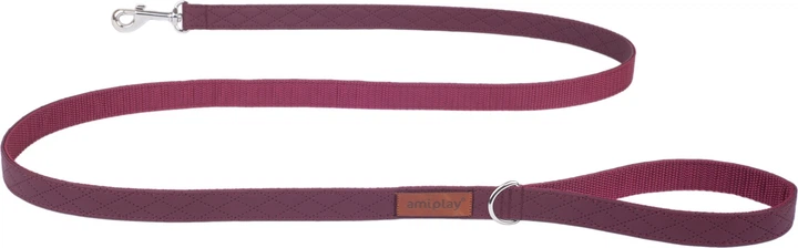 Smycz Amiplay New York L 140 cm Bordowa (5907563253599) - obraz 1