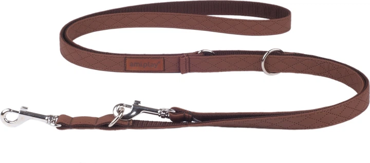 Регульований повідець Amiplay New York 6 в 1 L 100 - 200 см коричневий (5907563253681) - зображення 1