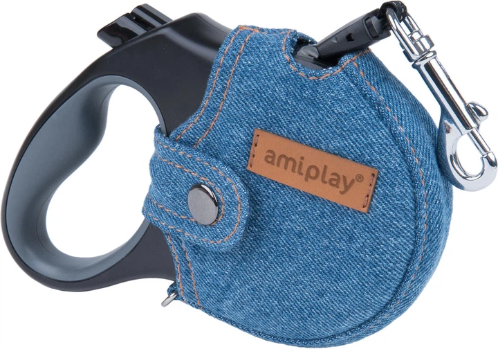 Автоматичний повідець Amiplay Infini з корпусом Denim XL 5 м Синій (5907563271548) - зображення 3