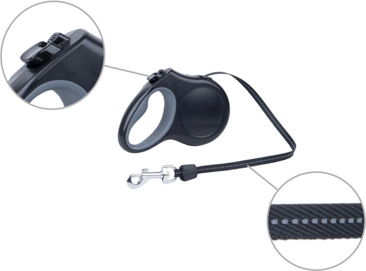 Smycz automatyczna Amiplay Infini z obudową New York S 3 m Czarna (5907563271784) - obraz 4