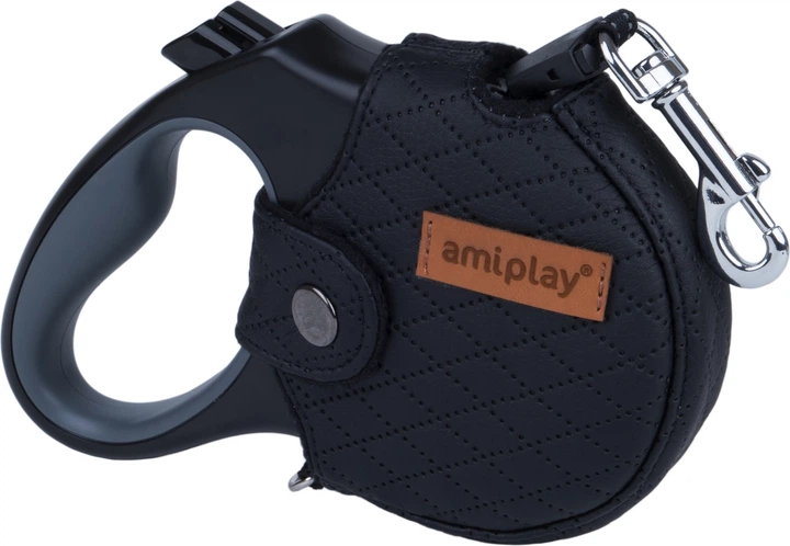 Smycz automatyczna Amiplay Infini z obudową New York L 5 m Czarna (5907563271883) - obraz 1