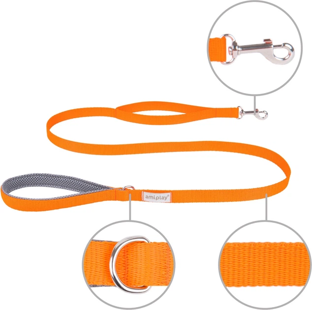 Smycz Amiplay Samba XL 150 cm Pomarańczowa (5907563277755) - obraz 2