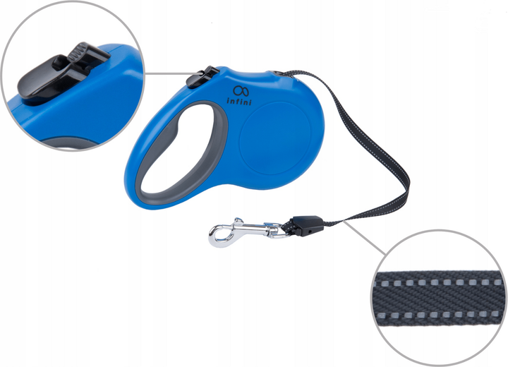 Автоматичний повідець Amiplay Infini Freedom S 3 м Синій (5907563279476) - зображення 2