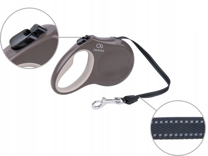 Smycz automatyczna Amiplay Infini Freedom L 5 m Brązowa (5907563279568) - obraz 4