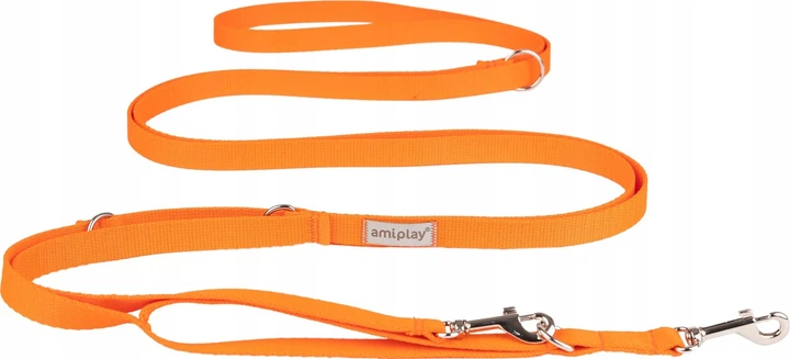 Регульований повідець Amiplay Samba 8 в 1 M 200 - 400 см Помаранчевий (5907563301443) - зображення 1