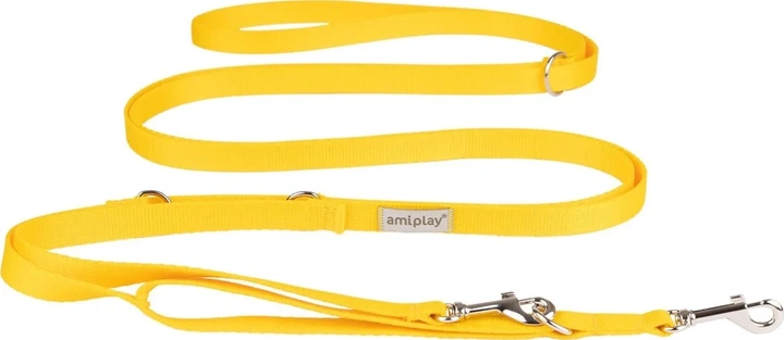 Регульований повідець Amiplay Samba 8 в 1 M 200 - 400 см Жовтий (5907563301450) - зображення 1