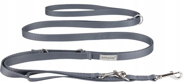 Регульований повідець Amiplay Samba 8 в 1 L 200 - 400 см Сірий (5907563301481) - зображення 1