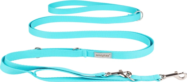 Регульований повідець Amiplay Samba 8 в 1 XL 200 - 400 см Бірюзовий (5907563301573) - зображення 1