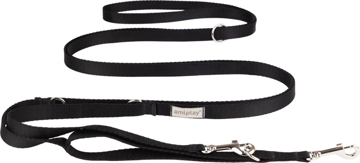 Регульований повідець Amiplay Samba 8 в 1 XL 200 - 400 см Чорний (5907563301627) - зображення 1