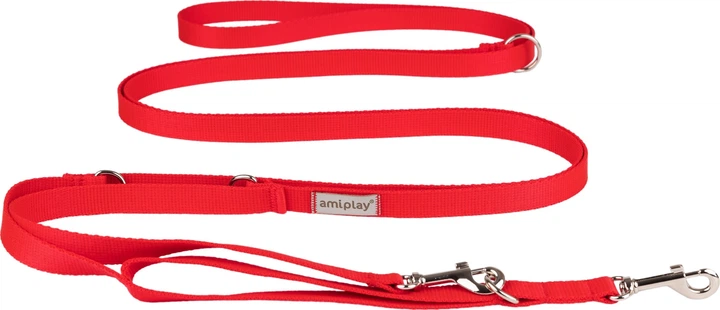 Регульований повідець Amiplay Samba 8 в 1 XL 200 - 400 см Червоний (5907563301634) - зображення 1