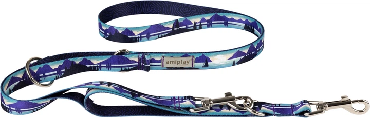 Smycz regulowana Amiplay BeNature 7 w 1 S 100 - 200 cm Trails (5907563303751) - obraz 2
