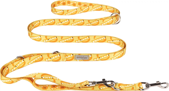 Регульований повідець Amiplay BeHappy 8 в 1 S 200 - 400 см Banana (5907563305458) - зображення 1