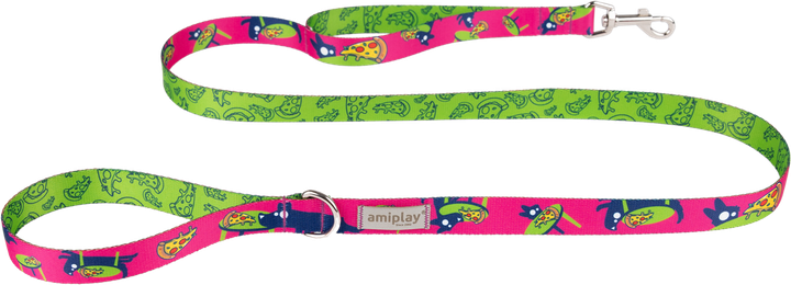Повідець Amiplay Amik M 150 см PizzaDog (5907563308978) - зображення 1