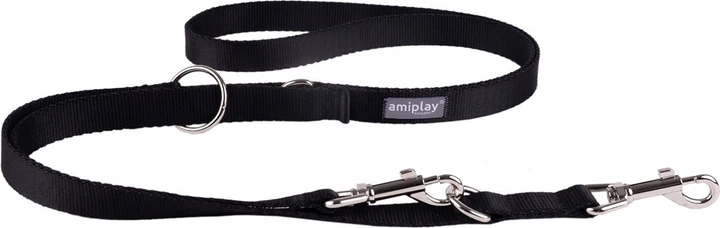 Регульований повідець Amiplay Popular 6 в 1 XL 100 - 200 см Чорний (5907563314412) - зображення 1