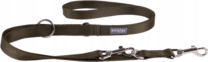 Регульований повідець Amiplay Popular 6 в 1 XL 100 - 200 см Оливковий (5907563314436) - зображення 1