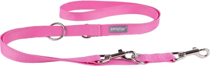 Регульований повідець Amiplay Popular 6 в 1 XL 100 - 200 см Рожевий (5907563314443) - зображення 1