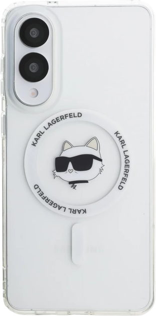 Панель Karl Lagerfeld Button Choupette Head Printed Logo MagSafe для Samsung Galaxy S25 Edge White (KLHMS25EHLSCHH) - зображення 2