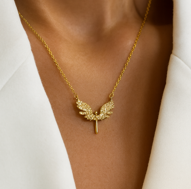 Цепочка Fashion Jewerly Крылья Ангела подвеска на шею в стиле Тиффани y2k kpop золотистый (SVS) - Фото 1 Цепочка Fashion Jewerly Крылья Ангела подвеска на шею в стиле Тиффани y2k kpop золотистый (SVS) - изображение 1