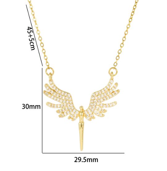 Цепочка Fashion Jewerly Крылья Ангела подвеска на шею в стиле Тиффани y2k kpop золотистый (SVS) - Фото 3 Цепочка Fashion Jewerly Крылья Ангела подвеска на шею в стиле Тиффани y2k kpop золотистый (SVS) - изображение 3