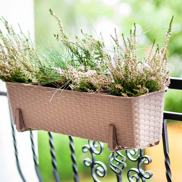 Балконний горщик з ручками Kadax Castro K8206 4 шт. Карамель - зображення 7