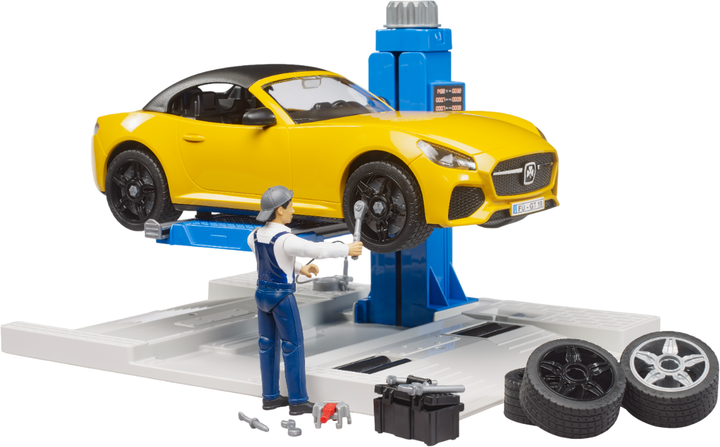 Zestaw zabawkowy Bruder Warsztat samochodowy Roadster z figurką i akcesoriami 62112_2 (4001702621124) - obraz 6